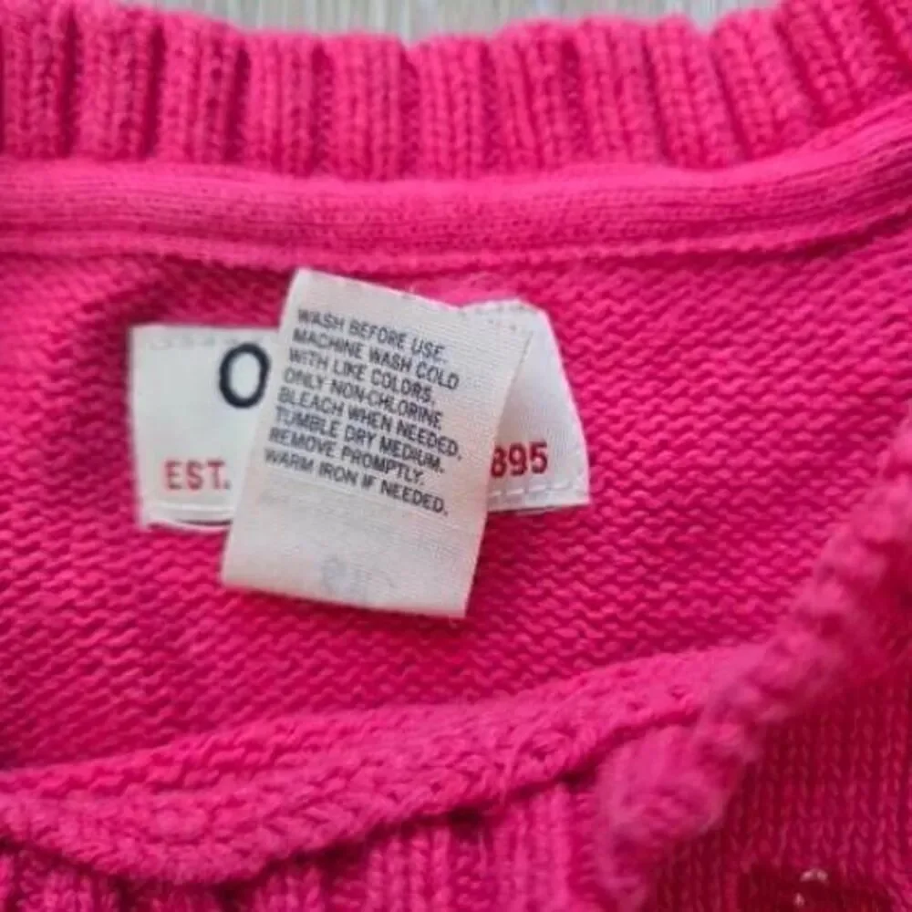 Osh Kosh winter holiday sweater size 6x cotton pink, deer snowflakes Christmas